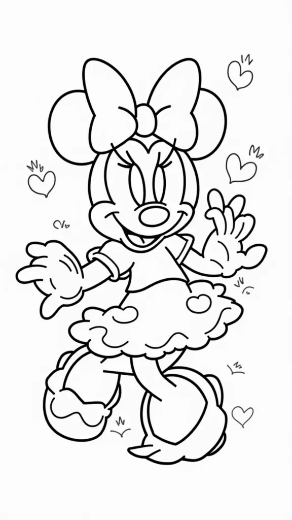 printable easy minnie mouse coloring pages